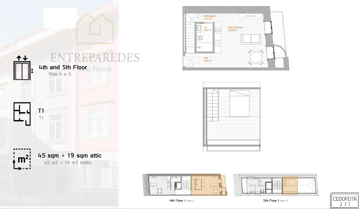 Dúplex T0+1 en Cedofeita – Refinamiento en Oporto