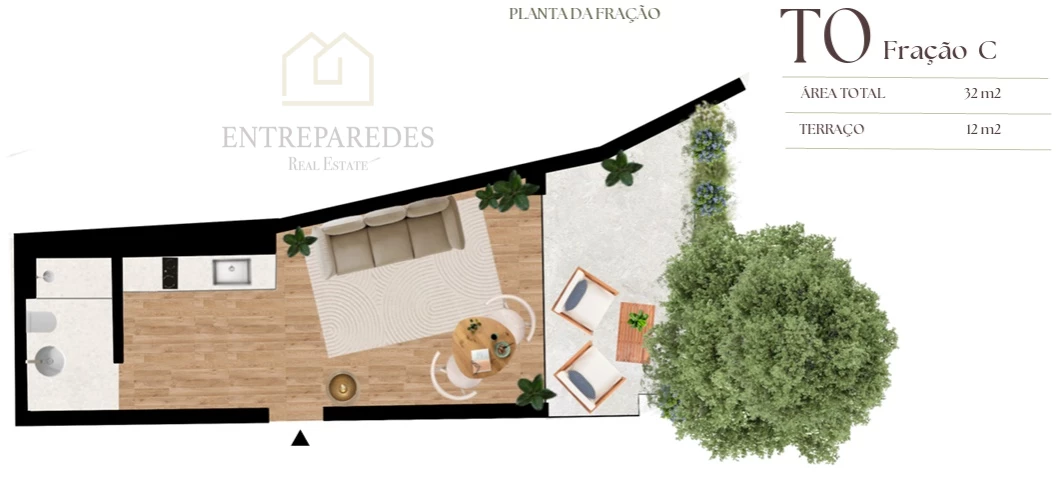 Studio flat with Terrace in Leça da Palmeira — Coastal Gem