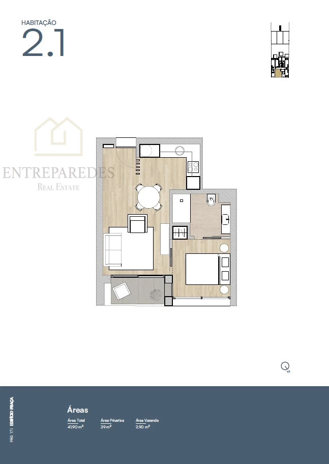 1-Zimmer-Wohnung mit Balkon an der Avenida da Boavista
