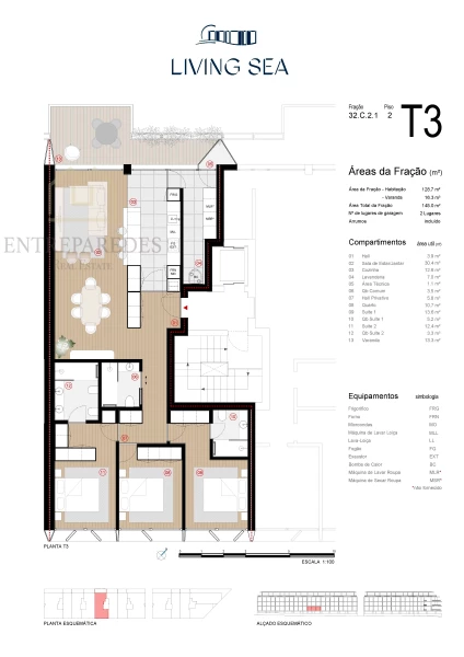 APARTAMENTO T3 COM VARANDA EM CANIDELO, VILA NOVA DE GAIA - PORTO C.2.1