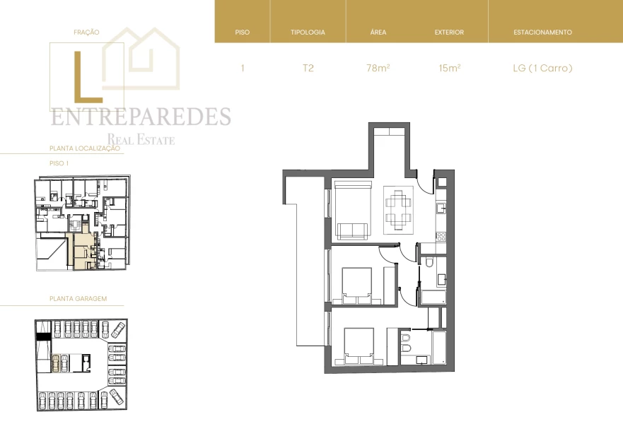 COMPRAR APARTAMENTO T2 COM TERRAÇO 15M2 EM ESPINHO - PORTUGAL