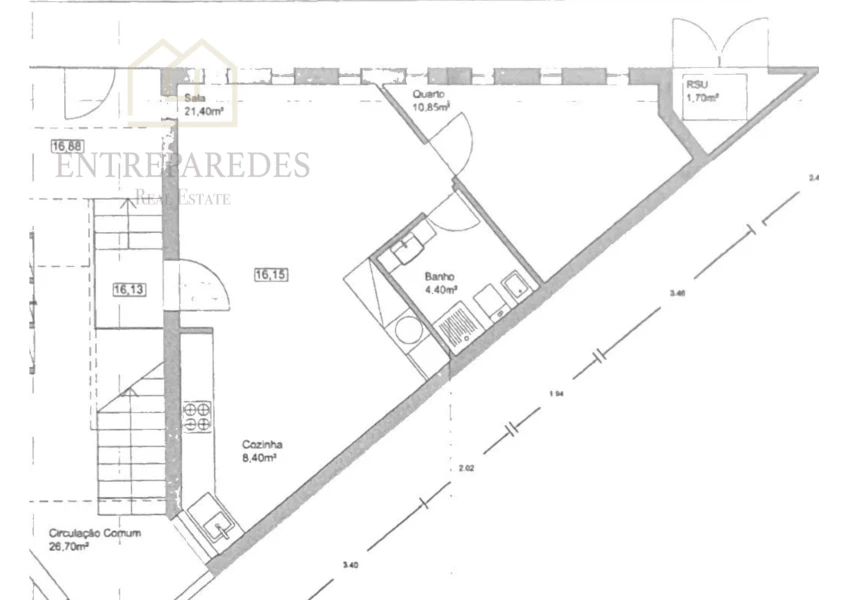 APARTAMENTO T1 NOVO EM PRÉDIO COM PARTICULARIDADES ARQUITETÓNICAS DE ÉPOCA, PARA COMPRAR MATOSINHOS CENTRO - PORTO