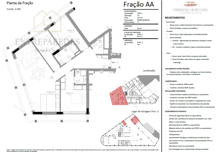 CONDOMÍNIO FERREIRA DE CASTRO FLATS - APARTAMENTO T3 COM GARAGEM E ARRUMOS PARA COMPRAR NO CENTRO DO PORTO