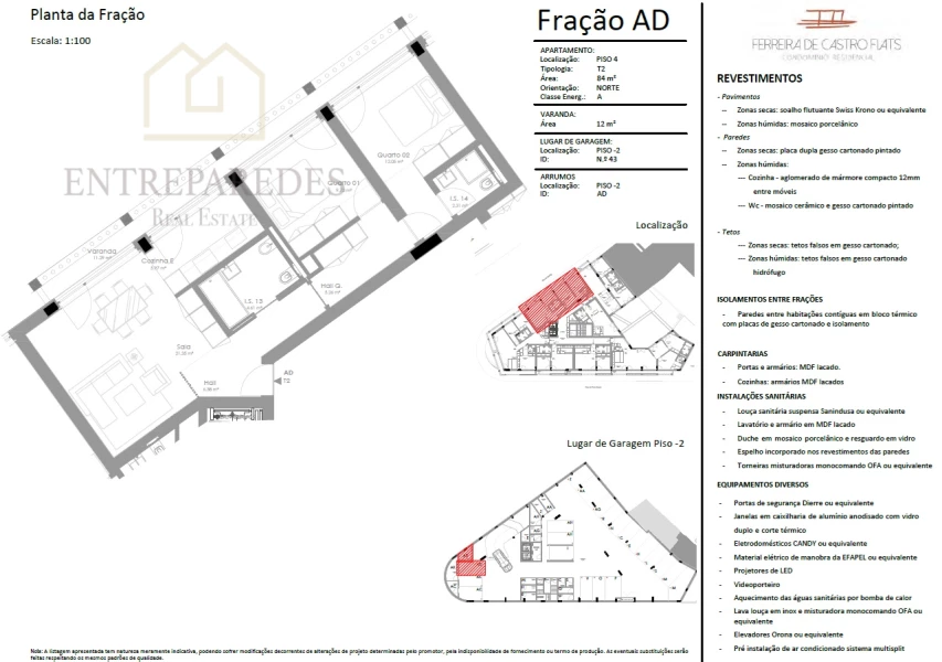 CONDOMÍNIO FERREIRA DE CASTRO FLATS - APARTAMENTO T2 COM GARAGEM E ARRUMOS PARA COMPRAR NO CENTRO DO PORTO