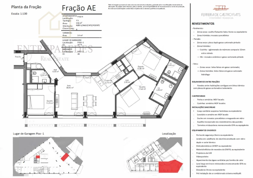 CONDOMÍNIO FERREIRA DE CASTRO FLATS - APARTAMENTO T3 COM GARAGEM E ARRUMOS PARA COMPRAR NO CENTRO DO PORTO