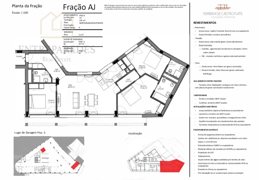 CONDOMÍNIO FERREIRA DE CASTRO FLATS - APARTAMENTO T3 COM GARAGEM E ARRUMOS PARA COMPRAR NO CENTRO DO PORTO