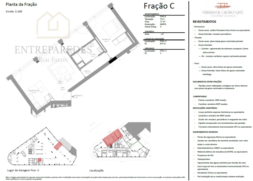 CONDOMÍNIO FERREIRA DE CASTRO FLATS - APARTAMENTO T1+1 COM GARAGEM E ARRUMOS PARA COMPRAR NO CENTRO DO PORTO