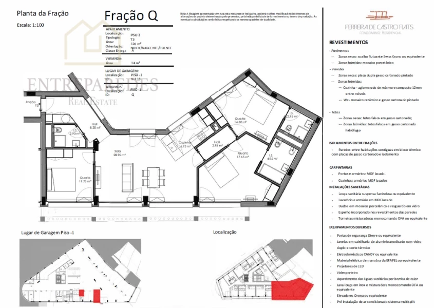 CONDOMÍNIO FERREIRA DE CASTRO FLATS - APARTAMENTO T3 COM GARAGEM E ARRUMOS PARA COMPRAR NO CENTRO DO PORTO