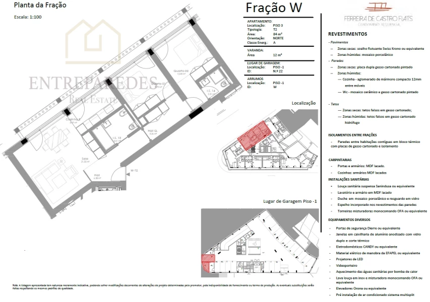 CONDOMÍNIO FERREIRA DE CASTRO FLATS - APARTAMENTO T2 COM GARAGEM E ARRUMOS PARA COMPRAR NO CENTRO DO PORTO