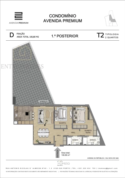 APARTAMENTO T2 COM GARAGEM E VARANDA PARA COMPRAR NO CENTRO DE VILA NOVA DE GAIA - PORTO