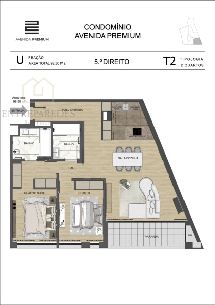 APARTAMENTO T2 COM GARAGEM E VARANDA PARA COMPRAR NO CENTRO DE VILA NOVA DE GAIA - PORTO