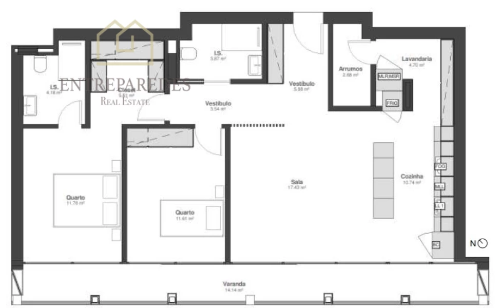 2 BEDROOM FLAT WITH GARAGE TO BUY BY THE SEA, IN MATOSINHOS - PORTO