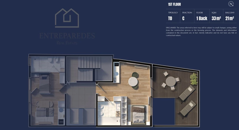 FABULOUS 0 BEDROOM FLAT FOR SALE IN MATOSINHOS SUL - PORTO