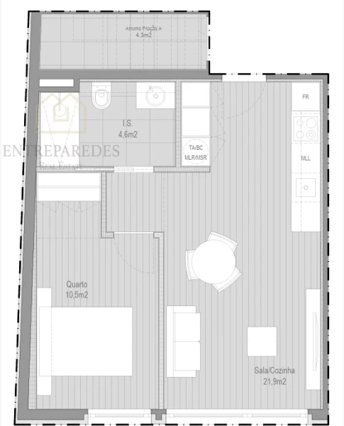 1 BEDROOM FLAT - ASPRELA BUILDING NEXT TO THE UNIVERSITY CAMPUS, TO BUY IN PORTO