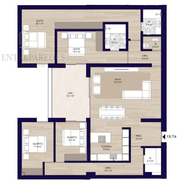 FANTASTIC 4 BEDROOM FLAT WITH BALCONY, 3 PARKING SPACES AND ANNEX, FOR SALE IN MATOSINHOS SUL - PORTO