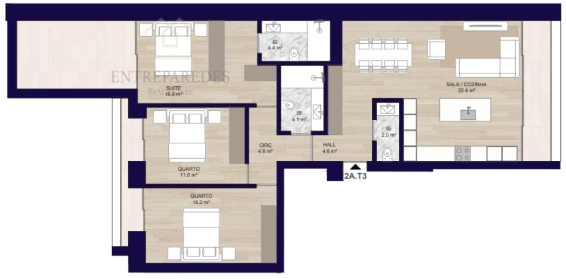 FANTASTIC 3 BEDROOM FLAT WITH PATIO, 2 PARKING SPACES AND ANNEX, FOR SALE IN MATOSINHOS SUL - PORTO