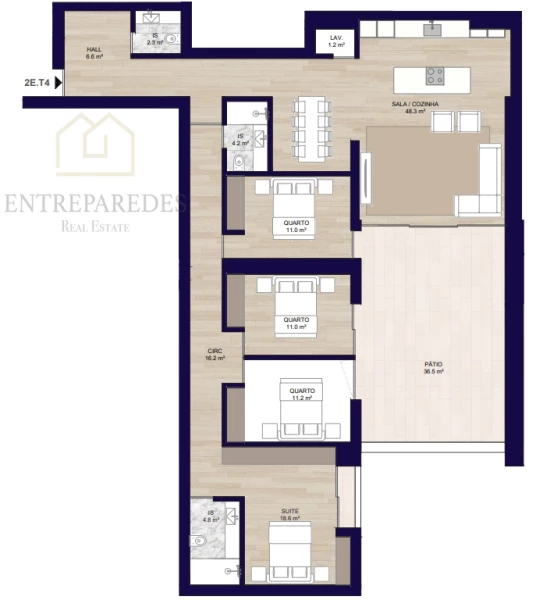 FANTASTIC 4 BEDROOM FLAT WITH PATIO, 3 PARKING SPACES AND ANNEX, TO BUY IN MATOSINHOS SUL - PORTO