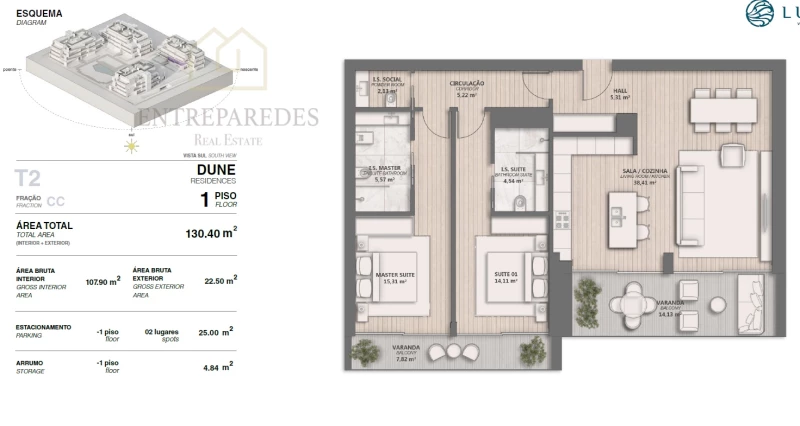 APARTAMENTO DE 2 HABITACIONES EN VENTA EN LUMARE - EDIFICIO DUNE - CONDOMINIO PRIVADO, DE EXCELENCIA EN VILAMOURA - ALGARVE