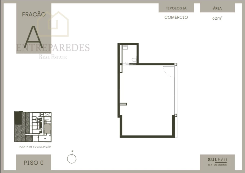COMMERCIAL SPACE ON THE GROUND FLOOR IN MATOSINHOS SUL. TO BUY IN PORTO.