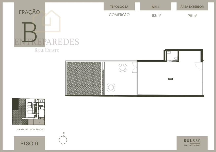 COMMERCIAL SPACE ON THE GROUND FLOOR IN MATOSINHOS SUL. TO BUY IN PORTO.