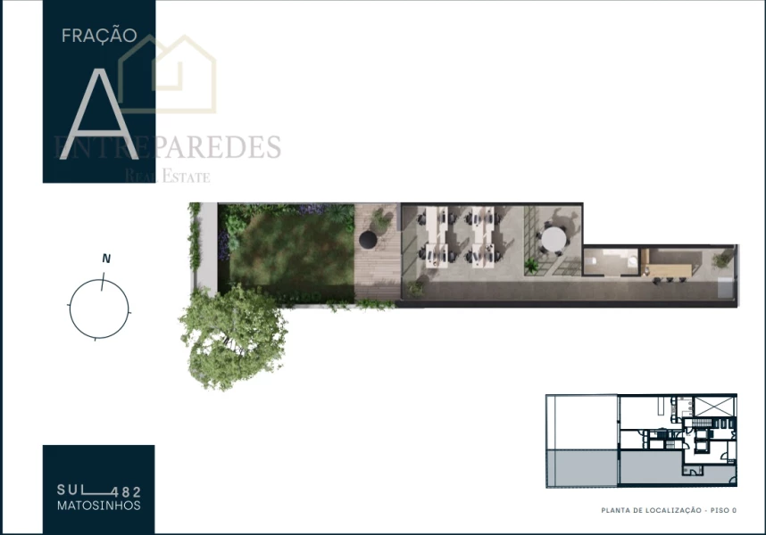 COMMERCIAL SPACE ON THE GROUND FLOOR WITH TERRACE IN MATOSINHOS SUL, TO BUY IN PORTO.