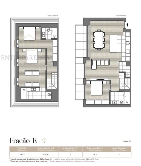 APARTAMENTO DÚPLEX DE 3 DORMITORIOS SERRALVES URBANIZACIÓN - 12 EXCLUSIVOS APARTAMENTOS DE LUJO (T1 A T4) PARA COMPRAR EN LA ZONA PRIVILEGIADA DE OPORTO