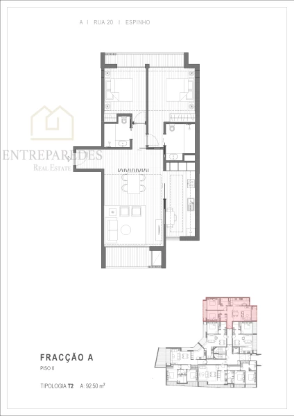 APARTAMENTO T2 COM LUGAR DE GARAGEM E VARANDA EM ESPINHO, PARA COMPRAR EM AVEIRO