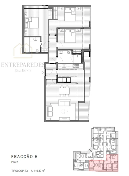 APARTAMENTO T3 COM LUGAR DE GARAGEM E VARANDA EM ESPINHO, PARA COMPRAR EM AVEIRO