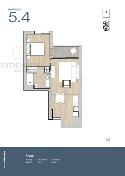 1 BEDROOM FLAT WITH BALCONY FOR SALE ON AVENIDA DA BOAVISTA - PORTO