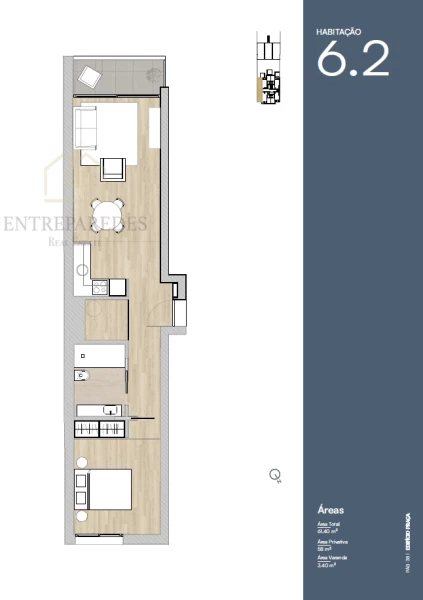 1 BEDROOM FLAT WITH BALCONY FOR SALE ON AVENIDA DA BOAVISTA - PORTO