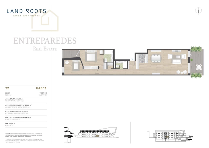 APPARTEMENT DE LUXE DE 2 CHAMBRES, AVEC TERRASSE DANS LES APPARTEMENTS LAND ROOTS RIVERS - DOURO RIVER - À ACHETER À PORTO - PRÊT À EMMÉNAGER