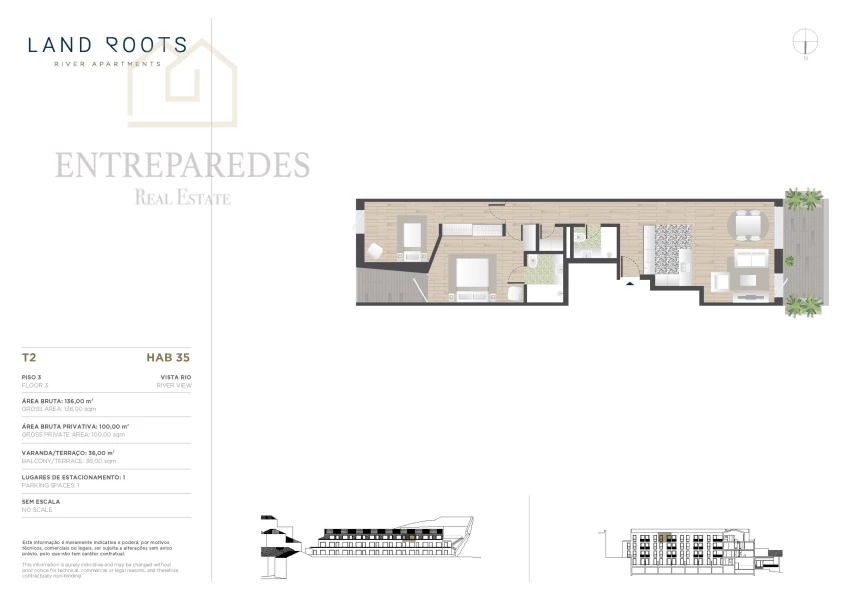 APPARTEMENT DE LUXE DE 2 CHAMBRES, AVEC TERRASSE DANS LES APPARTEMENTS LAND ROOTS RIVERS - DOURO RIVER - À ACHETER À PORTO - PRÊT À EMMÉNAGER