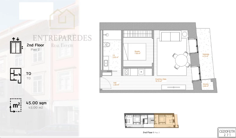 APARTAMENTO T0+1 COM VARANDA - CEDOFEITA - PARA COMPRAR NO PORTO