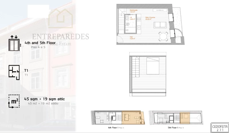 APARTMENT T0+1 DUPLEX - CEDOFEITA - FOR SALE IN PORTO