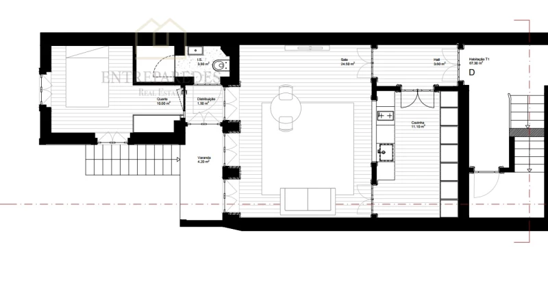 APARTAMENTO T1 COM JARDIM DE 79,30M2 NO PRÉDIO ÁLVARES CABRAL, PARA COMPRAR NO CENTRO DO PORTO