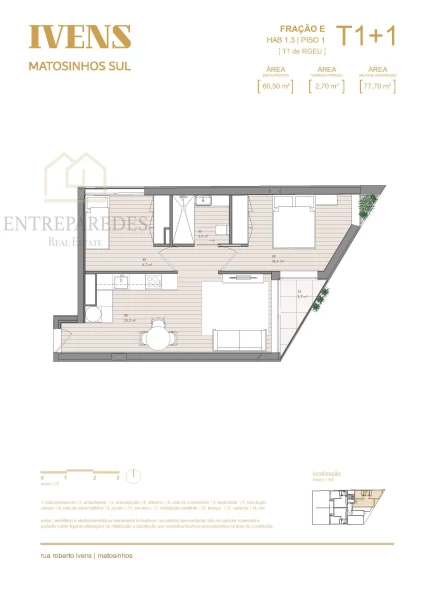 APARTAMENTO T1+1 COM VARANDA E ARRUMO, NUM PRÉDIO COM COWORK E LOUNGE, PARA COMPRAR EM MATOSINHOS SUL - PORTO