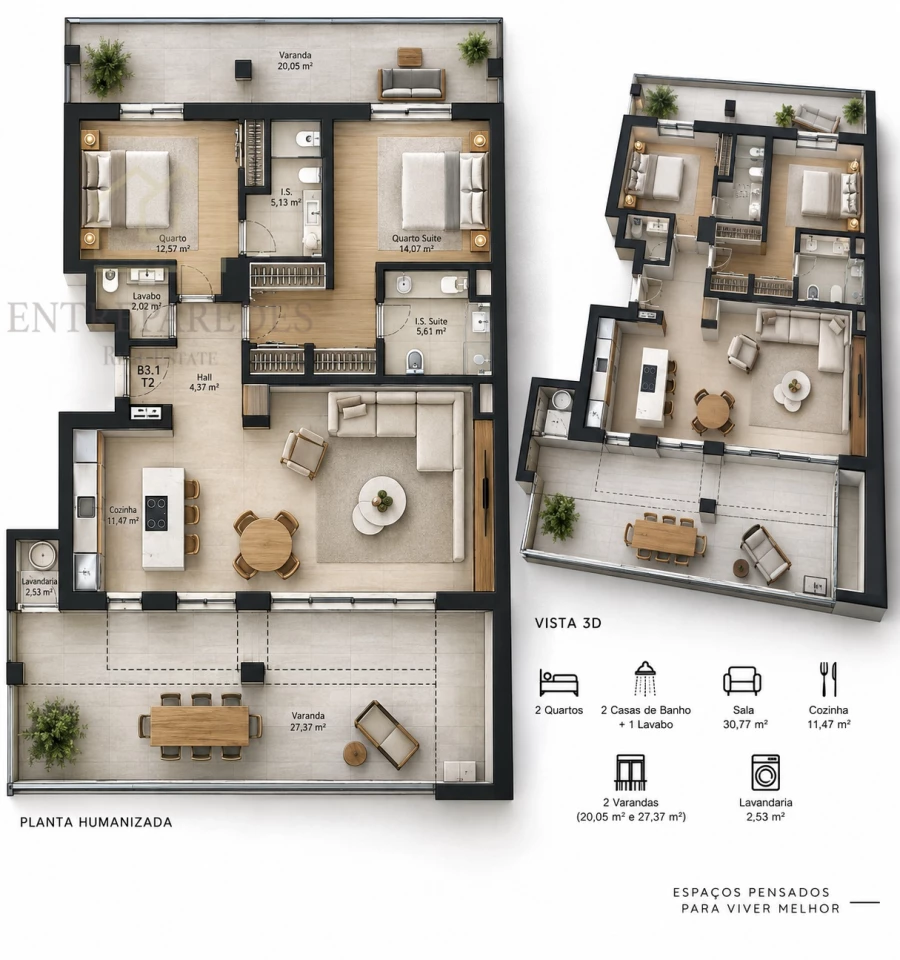 APARTAMENTO T2 PARA COMPRAR EM GONDOMAR - PORTO | CONDOMÍNIO FECHADO COM JARDIM, GINÁSIO, SPA