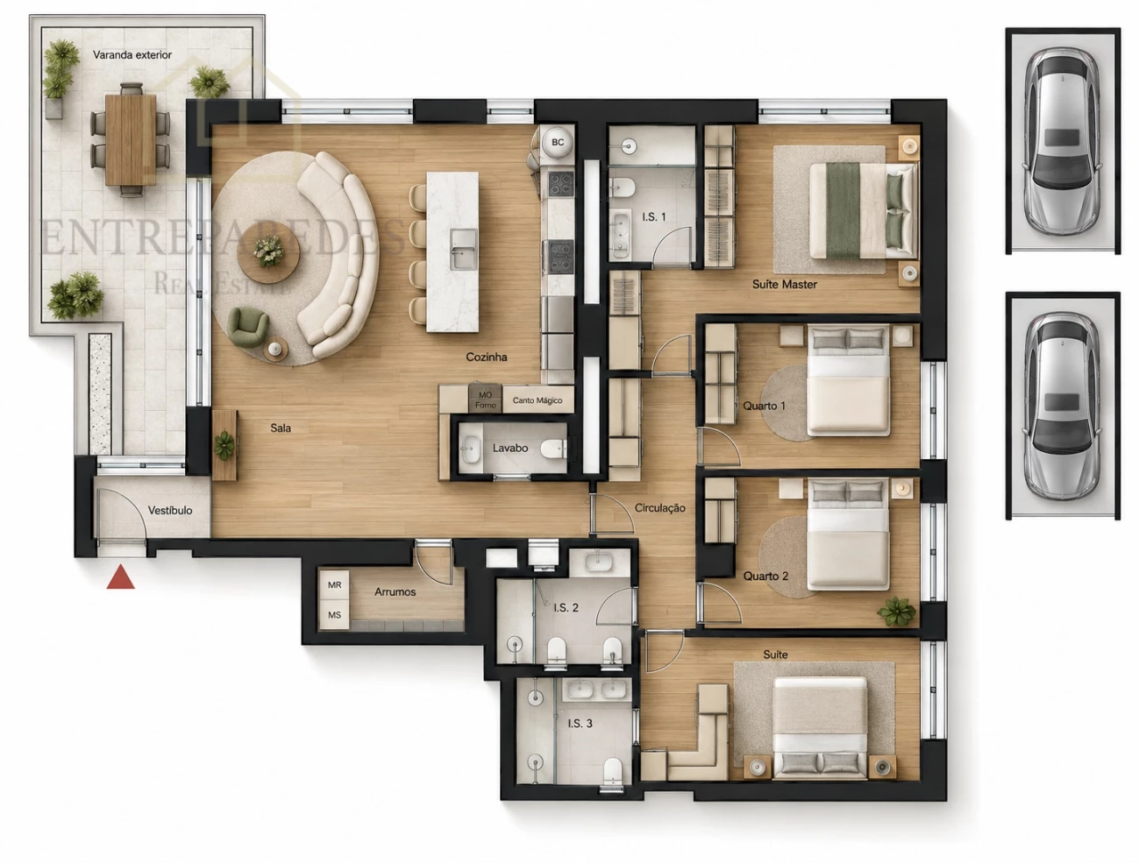 APARTAMENTO T4 PARA COMPRAR EM LEÇA DA PALMEIRA - PORTO | CONDOMÍNIO FECHADO | VARANDA