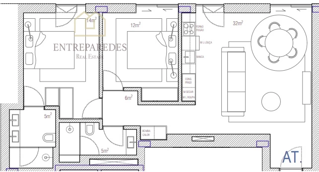 3 BEDROOM FLAT WITH BALCONY FOR SALE IN MATOSINHOS SUL - PORTO - FRACTION AT.