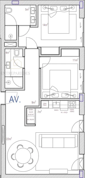 3 BEDROOM FLAT WITH BALCONY FOR SALE IN MATOSINHOS SUL - PORTO - FRACTION AU.