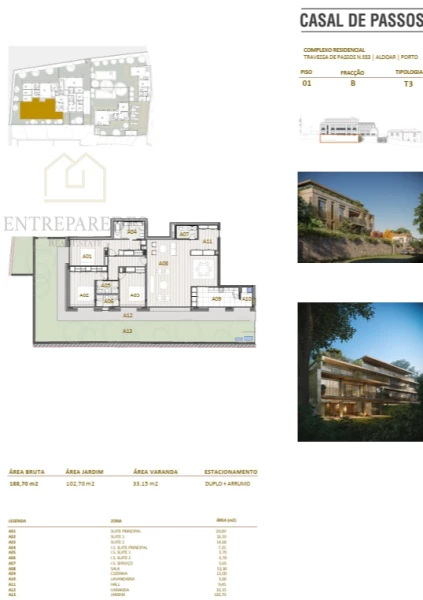 3 BEDROOM FLAT WITH GARDEN FOR SALE IN FOZ DO DOURO - PORTO