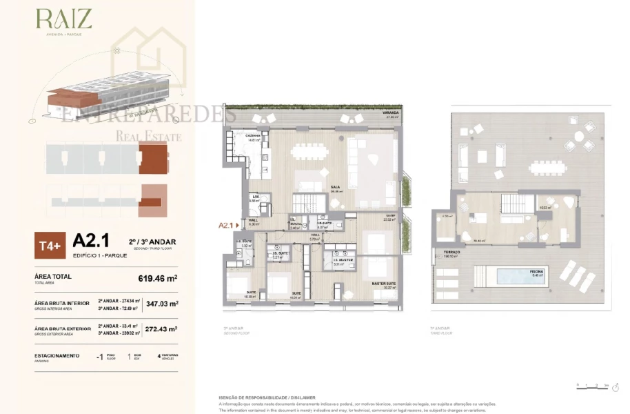 AVENIDA DA BOAVISTA - 4+ BEDROOM DUPLEX APARTMENT WITH SWIMMING POOL AND 4-SEATER BOX - RAIZ DEVELOPMENT - GATED COMMUNITY - FOR SALE IN PORTO