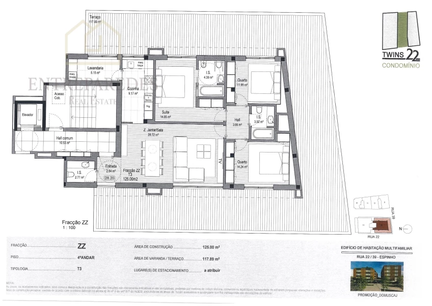 NEW 3 BEDROOMS PENTHOUSE IN THE CENTER OF ESPINHO, AVEIRO - PORTUGAL