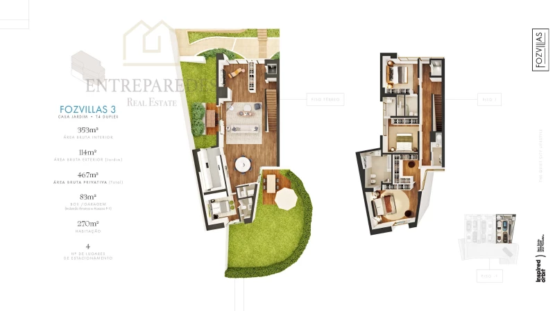 HOUSE T4 IN FOZ DO DOURO DUPLEX- CLOSED CONDOMINIUM WITH GARDEN TO BUY IN PORTO