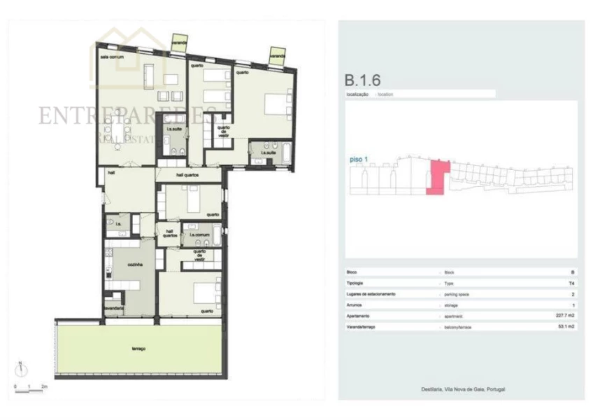 HERMOSO APARTAMENTO DE 3 DORMITORIOS (TODAS LAS HABITACIONES SUITES) CON IMPRESIONANTES VISTAS DEL RÍO DUERO - TERRAZA Y BALCONES EN VENTA EN VILA NOVA DE GAIA - OPORTO