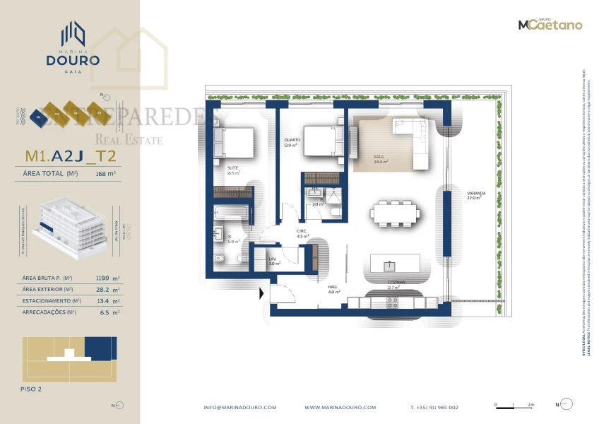 EXCELLENT 2 BEDROOM APARTMENT WITH TERRACE TO BUY NEXT TO MARINA DA AFURADA - VNG- PORTO