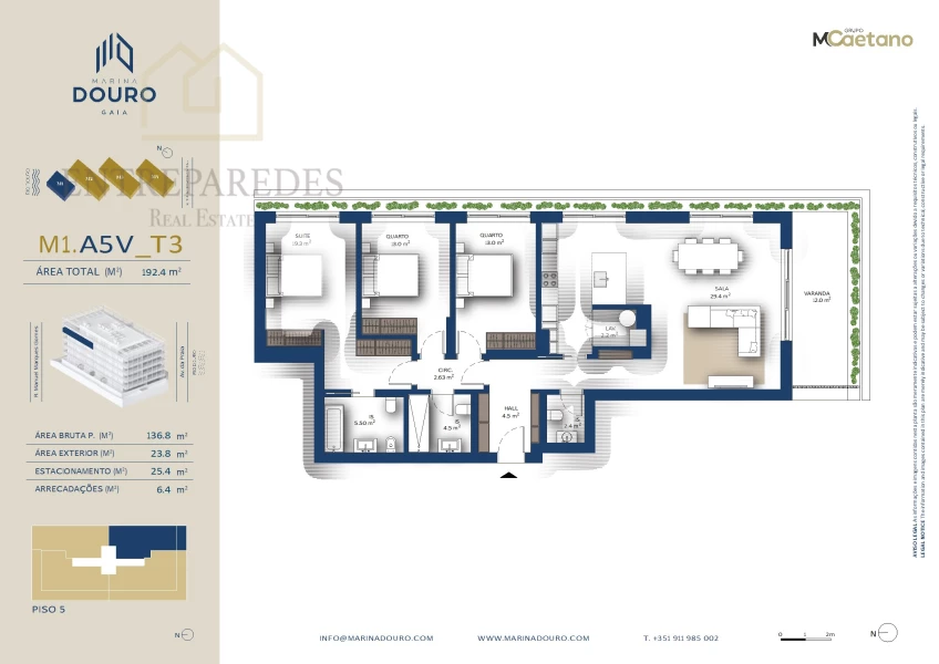 EXCELLENT 3 BEDROOM APARTMENT WITH TERRACE TO BUY NEXT TO MARINA DA AFURADA - VNG- PORTO