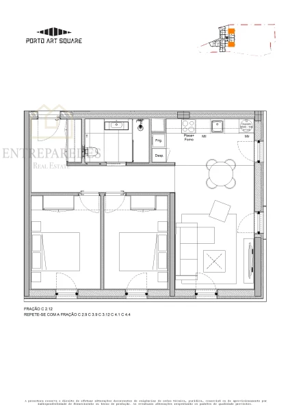 2 BEDROOM FLAT WITH GARAGE - PORT ART SQUARE - FOR PURCHASE IN THE HEART OF PORTO, WITH MAGNIFICENT VIEWS OVER BAIXA.