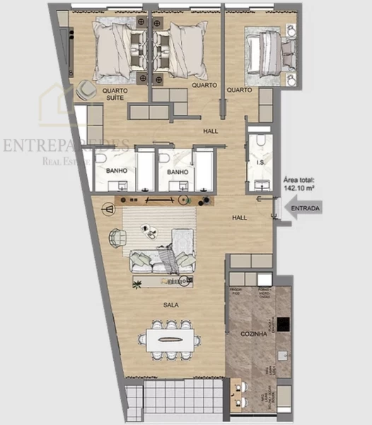 3 BEDROOM FLAT WITH GARAGE AND BALCONY FOR SALE IN THE CENTRE OF VILA NOVA DE GAIA - PORTO