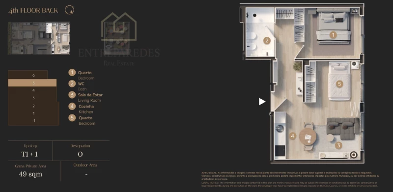 EXCELLENT 1+1 BEDROOM FLAT FOR SALE IN MATOSINHOS SUL - PORTO, SUITABLE FOR INVESTING OR LIVING